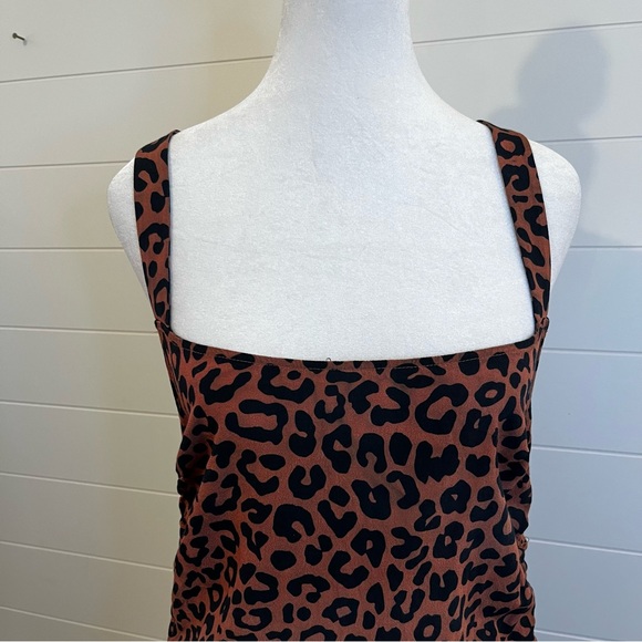 Lovers & Friends Tina Leopard Print Mini Dress Size Medium Indie Sleeze Sexy - Picture 6 of 10